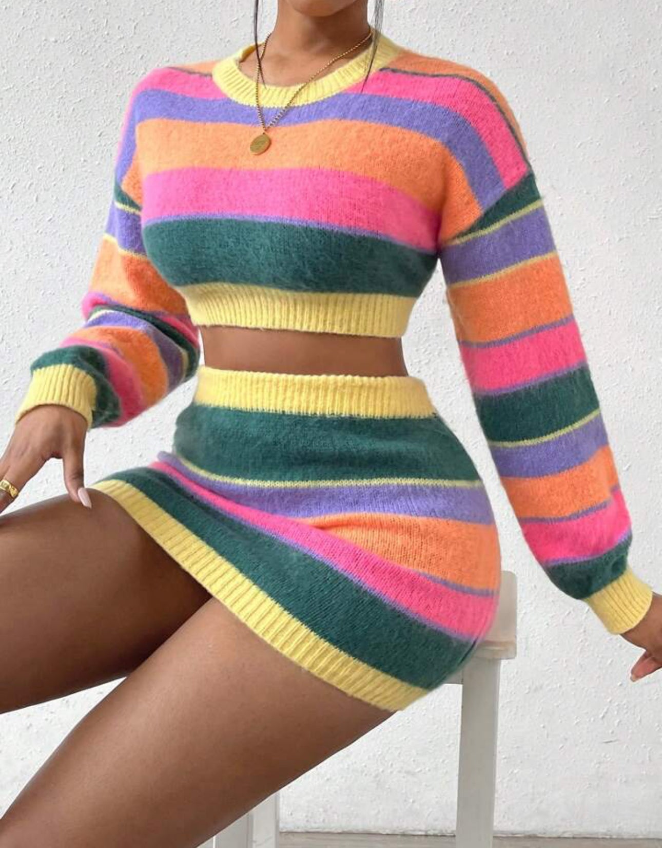 2 Pc Sweater Skirt Set