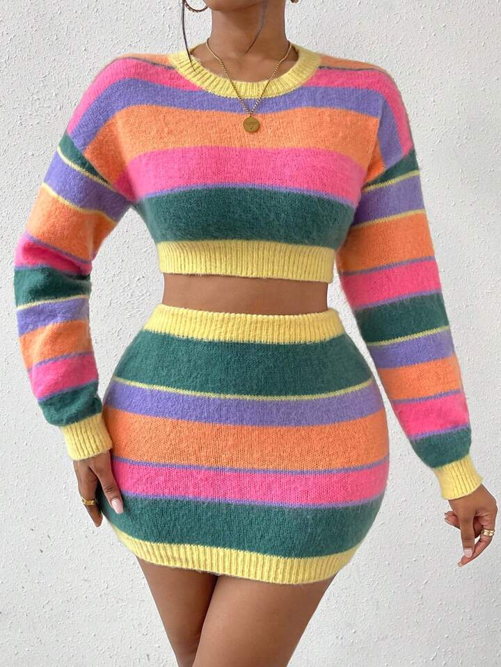 2 Pc Sweater Skirt Set