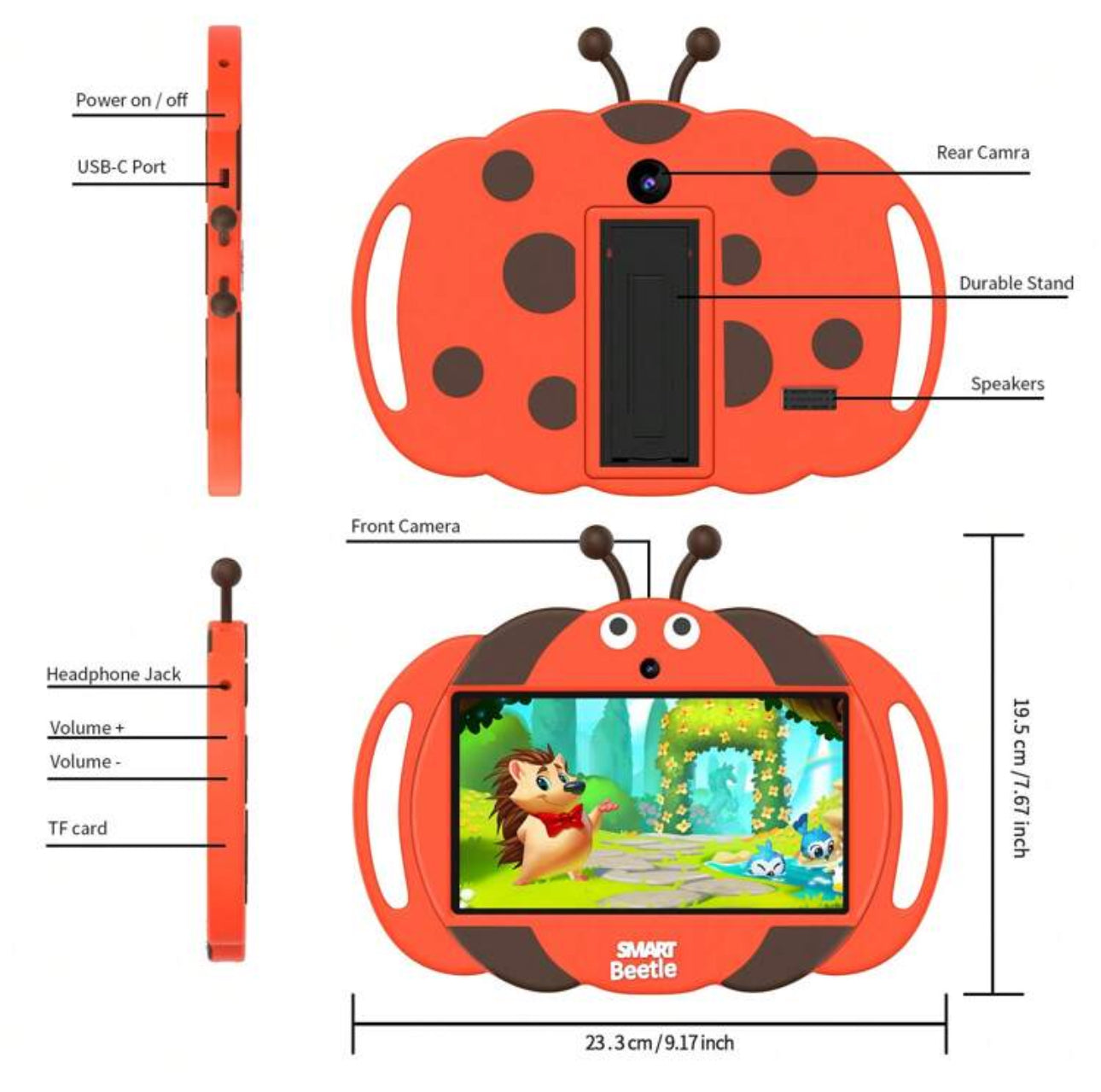 7 inch Kids Tablet (Lady Bug Red Case)