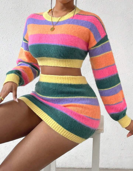 2 Pc Sweater Skirt Set