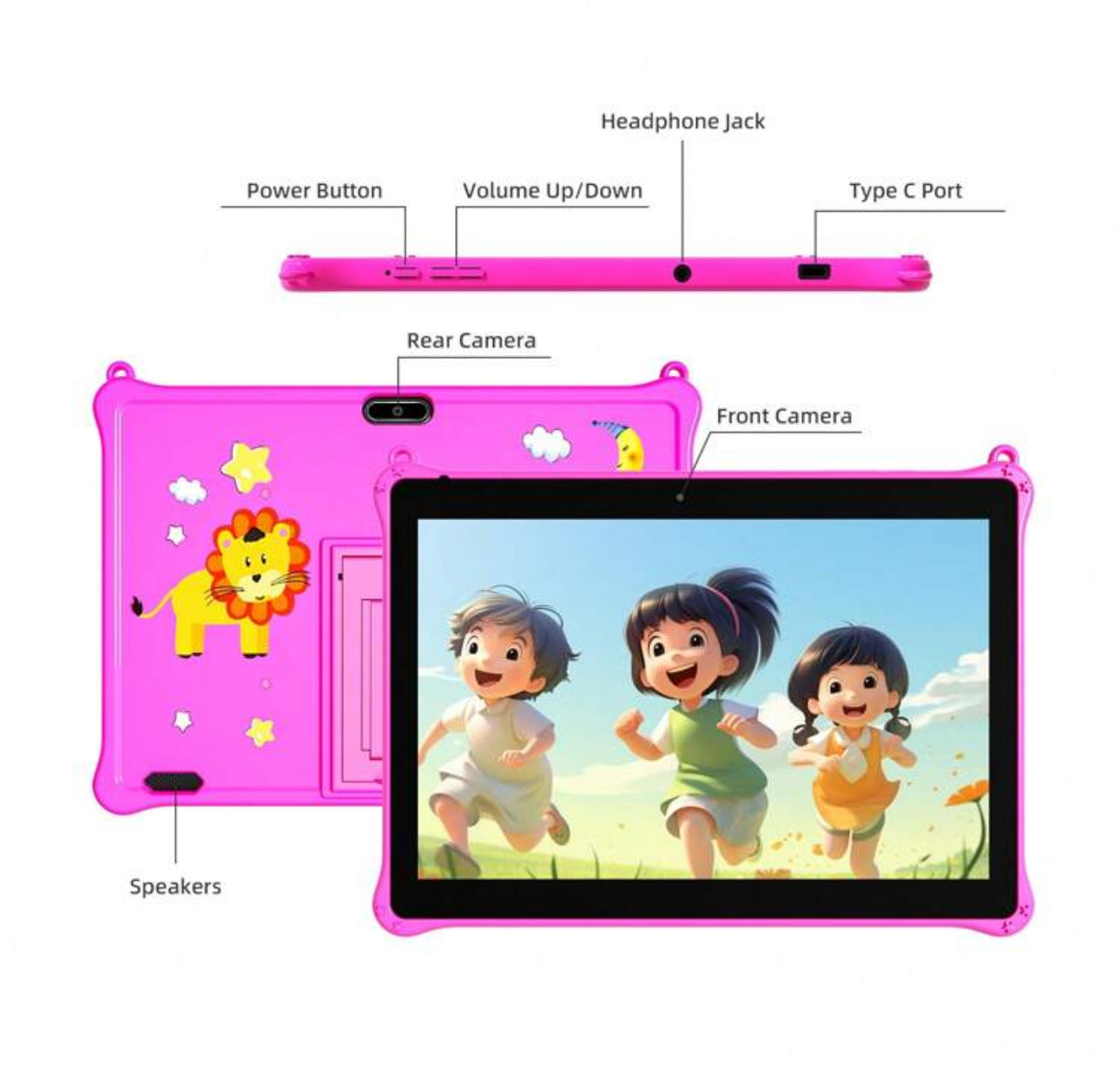 10 inch Kids Tablet (Animal Pink Case)